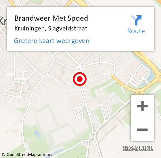 Locatie op kaart van de 112 melding: Brandweer Met Spoed Naar Kruiningen, Slagveldstraat op 12 februari 2024 17:28