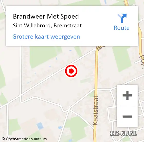 Locatie op kaart van de 112 melding: Brandweer Met Spoed Naar Sint Willebrord, Bremstraat op 12 februari 2024 17:37