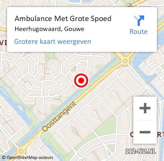 Locatie op kaart van de 112 melding: Ambulance Met Grote Spoed Naar Heerhugowaard, Gouwe op 12 februari 2024 17:54