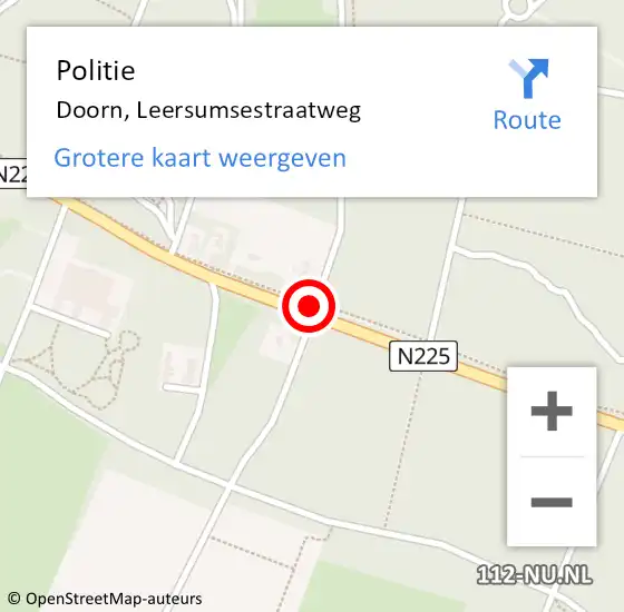 Locatie op kaart van de 112 melding: Politie Doorn, Leersumsestraatweg op 25 september 2014 16:28