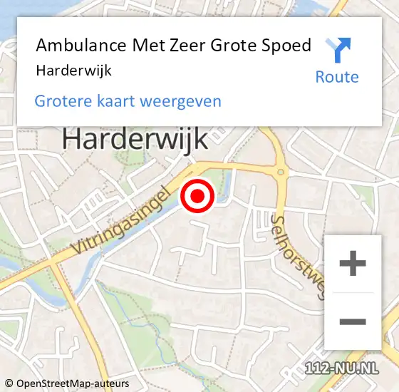 Locatie op kaart van de 112 melding: Ambulance Met Zeer Grote Spoed Naar Harderwijk op 12 februari 2024 19:49