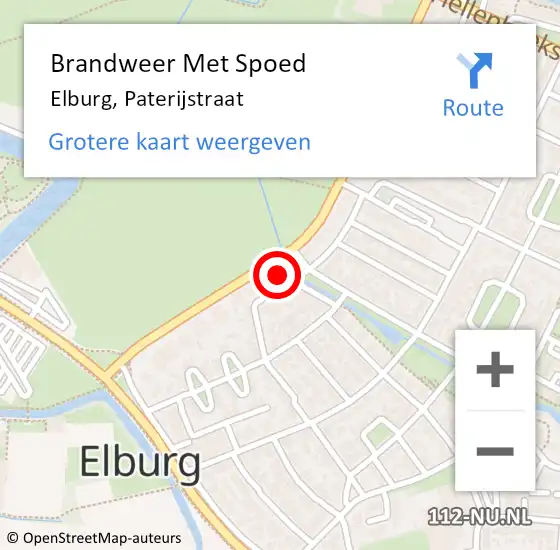 Locatie op kaart van de 112 melding: Brandweer Met Spoed Naar Elburg, Paterijstraat op 12 februari 2024 20:05