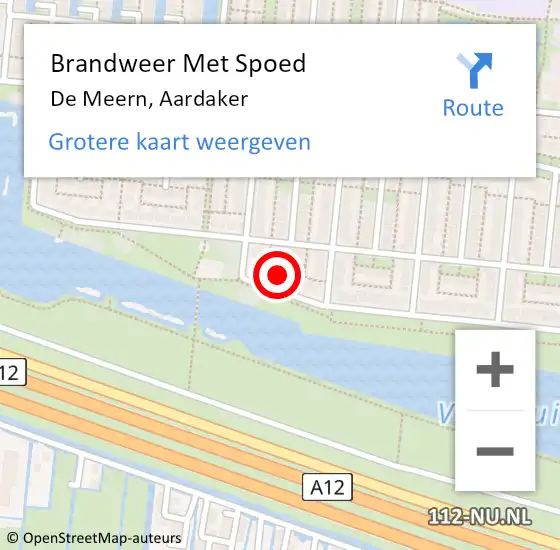 Locatie op kaart van de 112 melding: Brandweer Met Spoed Naar De Meern, Aardaker op 12 februari 2024 20:16