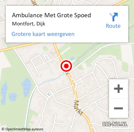 Locatie op kaart van de 112 melding: Ambulance Met Grote Spoed Naar Montfort, Dijk op 12 februari 2024 22:16