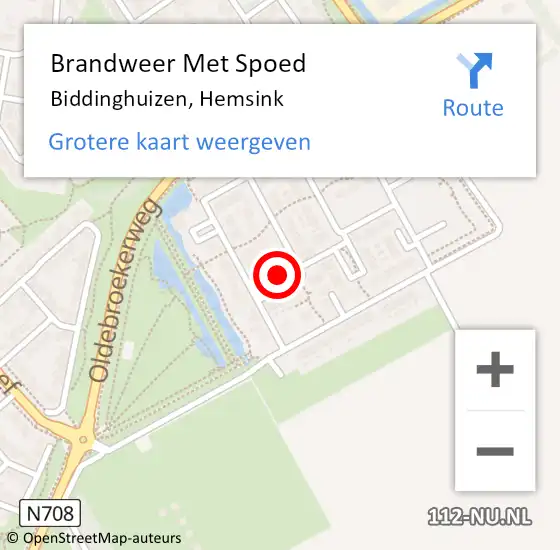 Locatie op kaart van de 112 melding: Brandweer Met Spoed Naar Biddinghuizen, Hemsink op 12 februari 2024 22:59