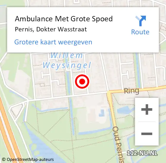 Locatie op kaart van de 112 melding: Ambulance Met Grote Spoed Naar Pernis, Dokter Wasstraat op 12 februari 2024 23:09