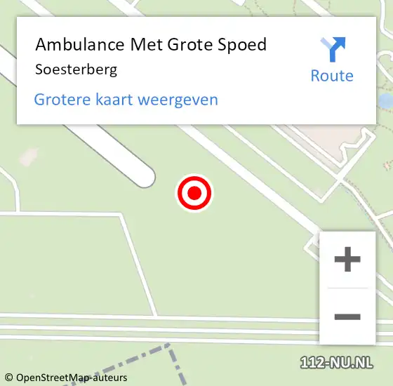 Locatie op kaart van de 112 melding: Ambulance Met Grote Spoed Naar Soesterberg op 13 februari 2024 04:38