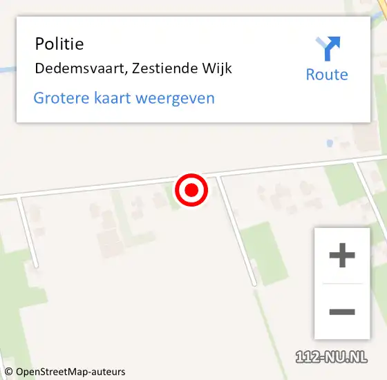 Locatie op kaart van de 112 melding: Politie Dedemsvaart, Zestiende Wijk op 13 februari 2024 07:06