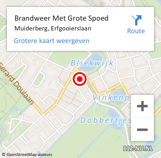 Locatie op kaart van de 112 melding: Brandweer Met Grote Spoed Naar Muiderberg, Erfgooierslaan op 13 februari 2024 07:09