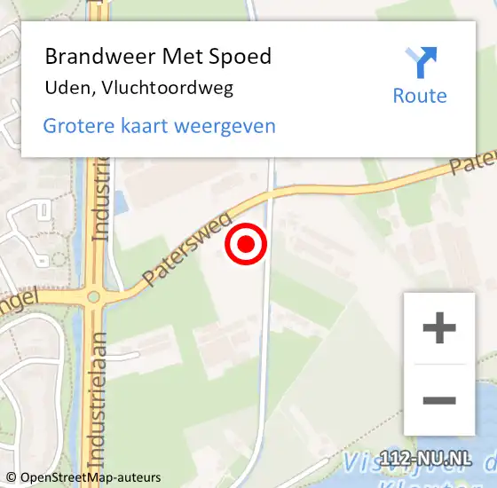 Locatie op kaart van de 112 melding: Brandweer Met Spoed Naar Uden, Vluchtoordweg op 13 februari 2024 08:28