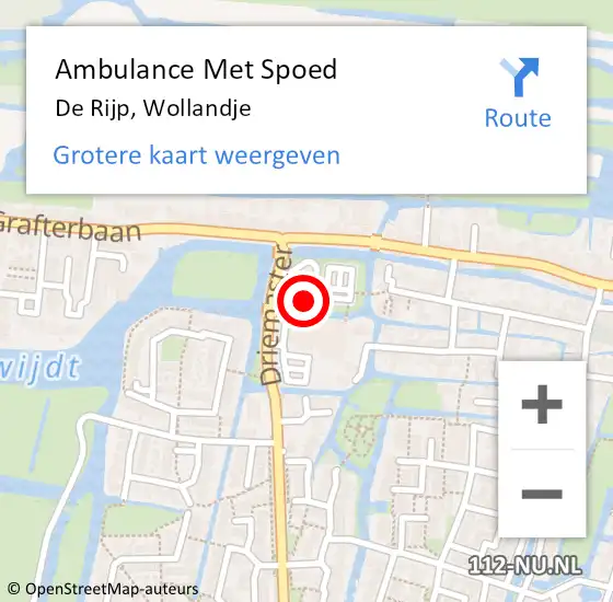 Locatie op kaart van de 112 melding: Ambulance Met Spoed Naar De Rijp, Wollandje op 13 februari 2024 09:24