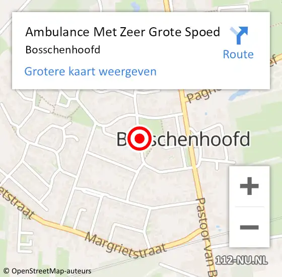 Locatie op kaart van de 112 melding: Ambulance Met Zeer Grote Spoed Naar Bosschenhoofd op 13 februari 2024 09:28