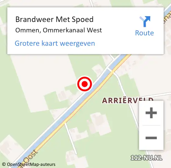 Locatie op kaart van de 112 melding: Brandweer Met Spoed Naar Ommen, Ommerkanaal West op 13 februari 2024 09:45