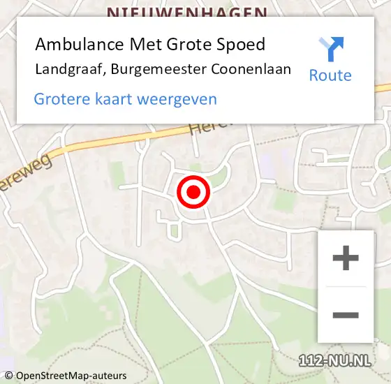 Locatie op kaart van de 112 melding: Ambulance Met Grote Spoed Naar Landgraaf, Burgemeester Coonenlaan op 25 september 2014 17:25