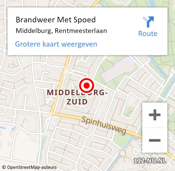 Locatie op kaart van de 112 melding: Brandweer Met Spoed Naar Middelburg, Rentmeesterlaan op 13 februari 2024 11:20