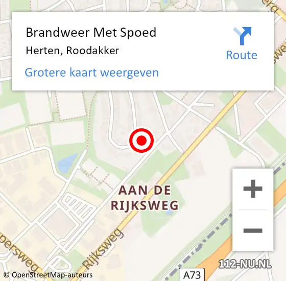 Locatie op kaart van de 112 melding: Brandweer Met Spoed Naar Herten, Roodakker op 13 februari 2024 11:20