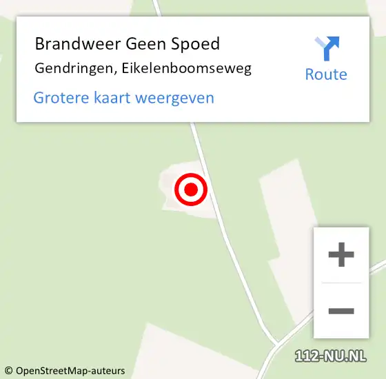 Locatie op kaart van de 112 melding: Brandweer Geen Spoed Naar Gendringen, Eikelenboomseweg op 13 februari 2024 11:52