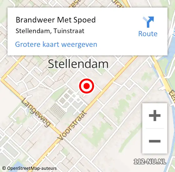 Locatie op kaart van de 112 melding: Brandweer Met Spoed Naar Stellendam, Tuinstraat op 13 februari 2024 12:38