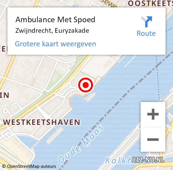 Locatie op kaart van de 112 melding: Ambulance Met Spoed Naar Zwijndrecht, Euryzakade op 13 februari 2024 16:11