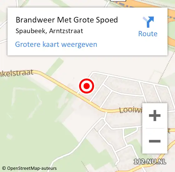 Locatie op kaart van de 112 melding: Brandweer Met Grote Spoed Naar Spaubeek, Arntzstraat op 13 februari 2024 17:11