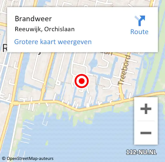 Locatie op kaart van de 112 melding: Brandweer Reeuwijk, Orchislaan op 13 februari 2024 19:34