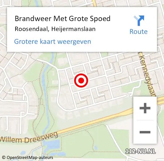 Locatie op kaart van de 112 melding: Brandweer Met Grote Spoed Naar Roosendaal, Heijermanslaan op 13 februari 2024 19:50