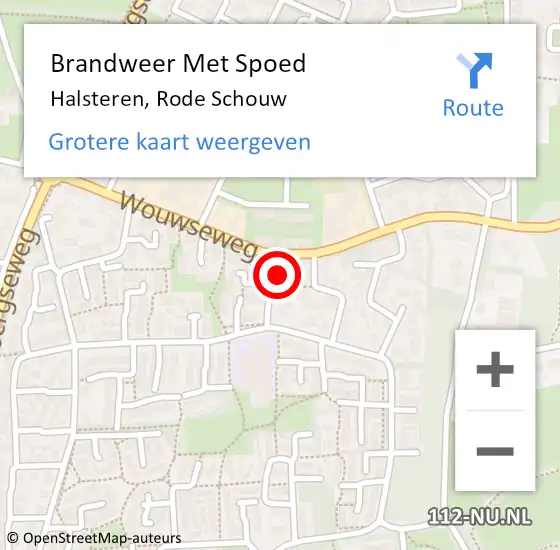 Locatie op kaart van de 112 melding: Brandweer Met Spoed Naar Halsteren, Rode Schouw op 13 februari 2024 20:24