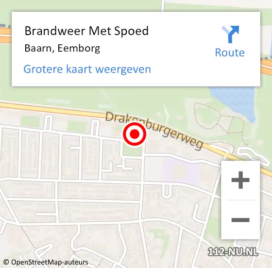 Locatie op kaart van de 112 melding: Brandweer Met Spoed Naar Baarn, Eemborg op 13 februari 2024 20:26