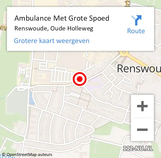 Locatie op kaart van de 112 melding: Ambulance Met Grote Spoed Naar Renswoude, Oude Holleweg op 25 september 2014 19:06