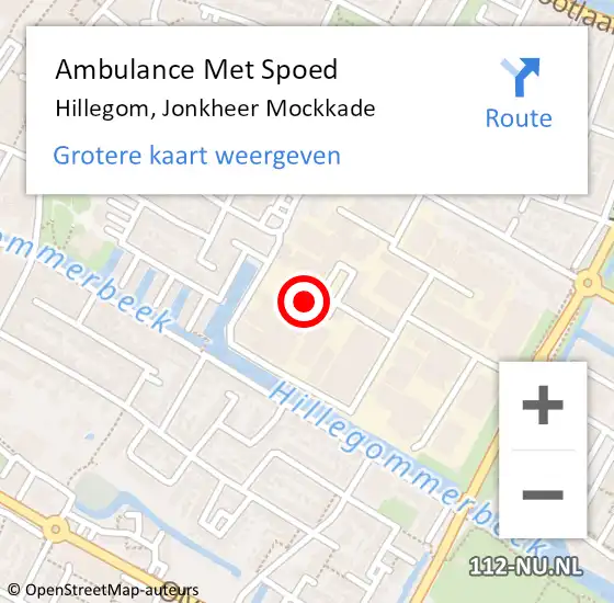 Locatie op kaart van de 112 melding: Ambulance Met Spoed Naar Hillegom, Jonkheer Mockkade op 13 februari 2024 21:39