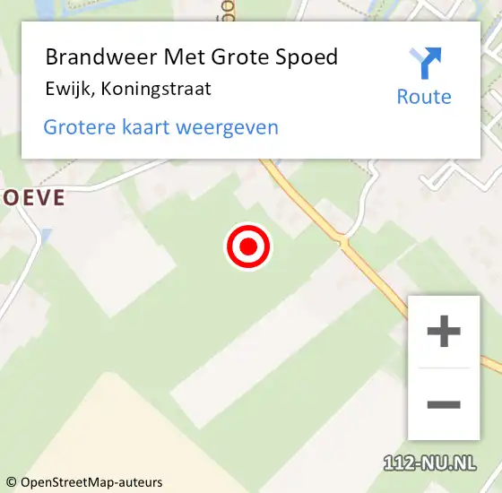 Locatie op kaart van de 112 melding: Brandweer Met Grote Spoed Naar Ewijk, Koningstraat op 13 februari 2024 22:39