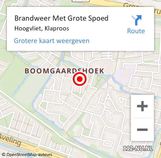 Locatie op kaart van de 112 melding: Brandweer Met Grote Spoed Naar Hoogvliet, Klaproos op 14 februari 2024 01:24