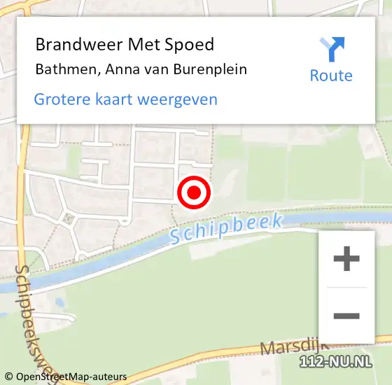 Locatie op kaart van de 112 melding: Brandweer Met Spoed Naar Bathmen, Anna van Burenplein op 14 februari 2024 05:40