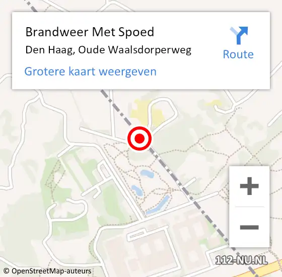 Locatie op kaart van de 112 melding: Brandweer Met Spoed Naar Den Haag, Oude Waalsdorperweg op 14 februari 2024 05:46