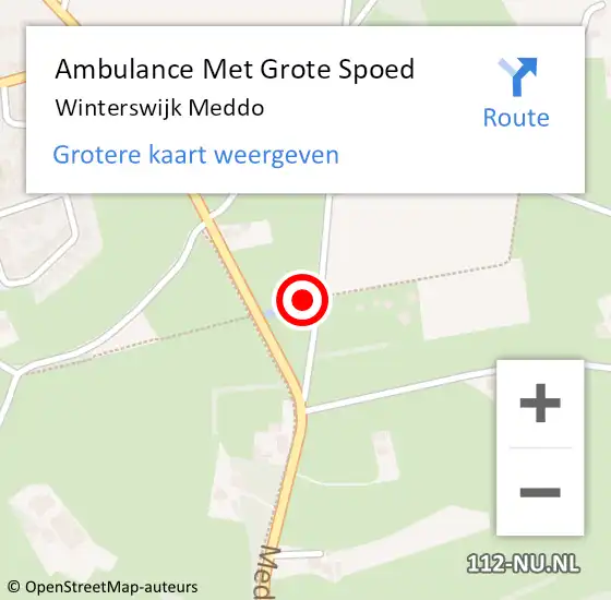 Locatie op kaart van de 112 melding: Ambulance Met Grote Spoed Naar Winterswijk Meddo op 14 februari 2024 08:50