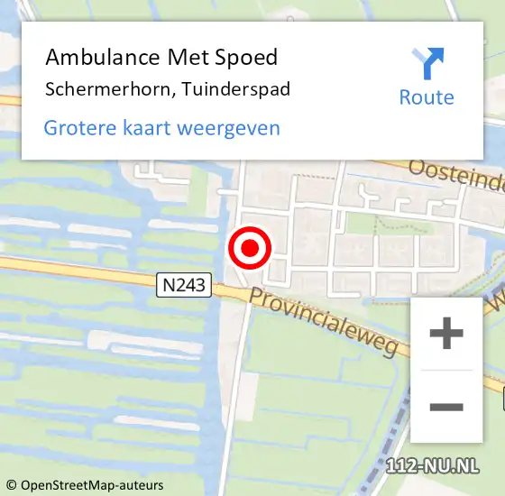 Locatie op kaart van de 112 melding: Ambulance Met Spoed Naar Schermerhorn, Tuinderspad op 14 februari 2024 09:59