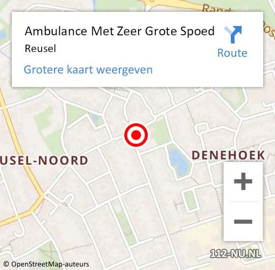 Locatie op kaart van de 112 melding: Ambulance Met Zeer Grote Spoed Naar Reusel op 14 februari 2024 10:09