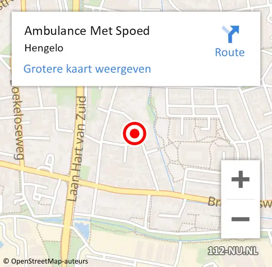 Locatie op kaart van de 112 melding: Ambulance Met Spoed Naar Hengelo op 14 februari 2024 10:09