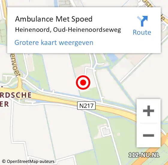 Locatie op kaart van de 112 melding: Ambulance Met Spoed Naar Heinenoord, Oud-Heinenoordseweg op 14 februari 2024 10:37