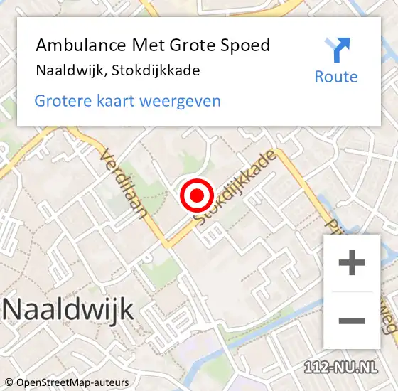 Locatie op kaart van de 112 melding: Ambulance Met Grote Spoed Naar Naaldwijk, Stokdijkkade op 14 februari 2024 10:50