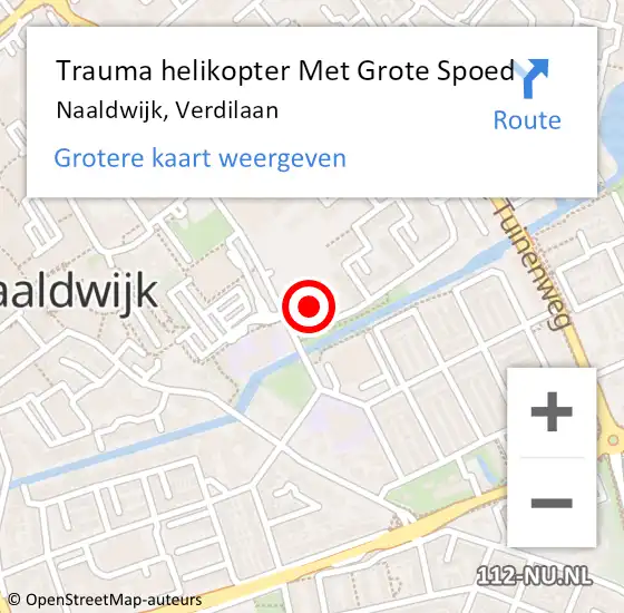 Locatie op kaart van de 112 melding: Trauma helikopter Met Grote Spoed Naar Naaldwijk, Verdilaan op 14 februari 2024 10:51