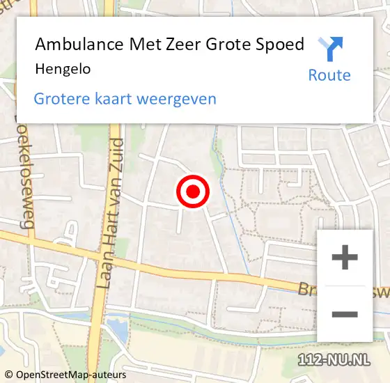 Locatie op kaart van de 112 melding: Ambulance Met Zeer Grote Spoed Naar Hengelo op 14 februari 2024 13:32
