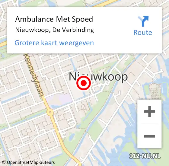 Locatie op kaart van de 112 melding: Ambulance Met Spoed Naar Nieuwkoop, De Verbinding op 14 februari 2024 14:55