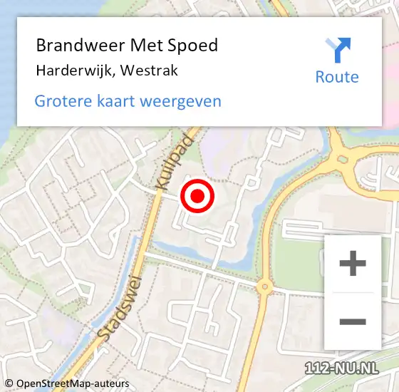 Locatie op kaart van de 112 melding: Brandweer Met Spoed Naar Harderwijk, Westrak op 14 februari 2024 15:19