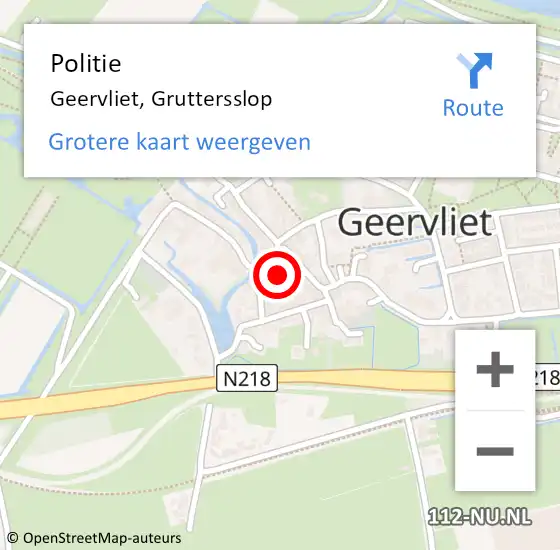 Locatie op kaart van de 112 melding: Politie Geervliet, Gruttersslop op 14 februari 2024 16:39