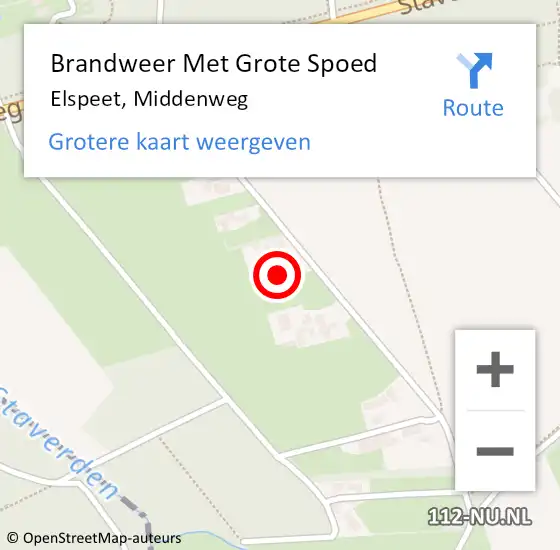 Locatie op kaart van de 112 melding: Brandweer Met Grote Spoed Naar Elspeet, Middenweg op 14 februari 2024 18:40