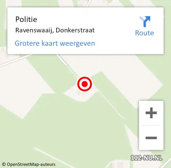 Locatie op kaart van de 112 melding: Politie Ravenswaaij, Donkerstraat op 14 februari 2024 18:52