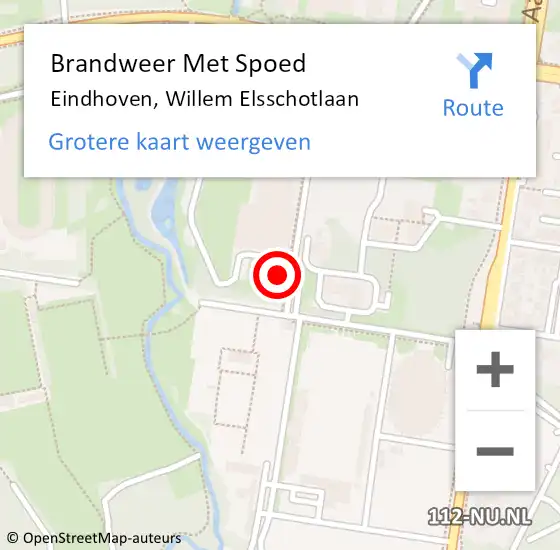 Locatie op kaart van de 112 melding: Brandweer Met Spoed Naar Eindhoven, Willem Elsschotlaan op 14 februari 2024 20:17