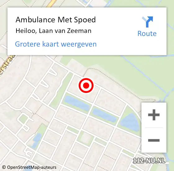 Locatie op kaart van de 112 melding: Ambulance Met Spoed Naar Heiloo, Laan van Zeeman op 14 februari 2024 20:29