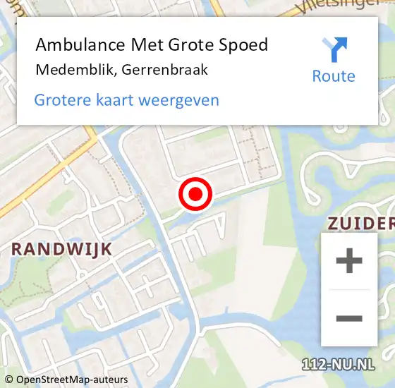 Locatie op kaart van de 112 melding: Ambulance Met Grote Spoed Naar Medemblik, Gerrenbraak op 14 februari 2024 20:32